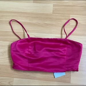 Zara NEW Bandeau Fuchsia Crop-Top